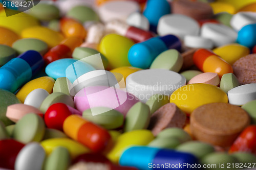 Image of Many different pills background