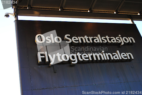 Image of Oslo Central Station sign