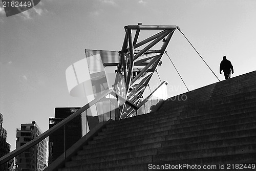 Image of Pedestrian bridge at the Barcode area in Oslo