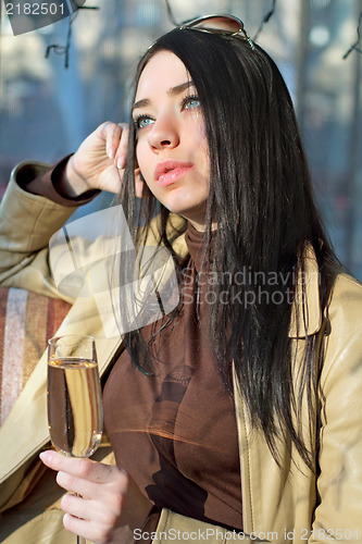 Image of Thoughtful nice brunette