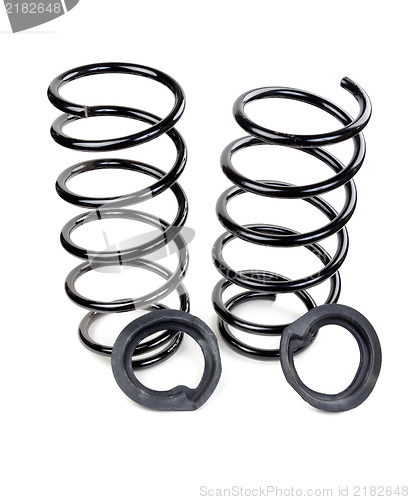 Image of Set of two car springs and rubber spacers