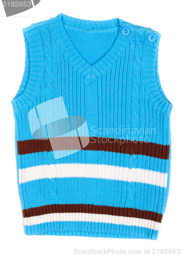 Image of Children's wear - sleeveless pullover isolated on a white backgr