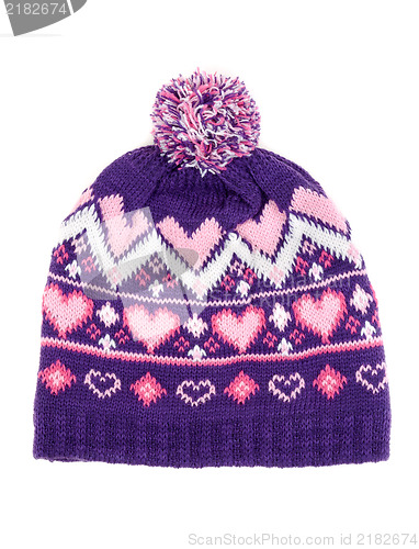 Image of knitted hat with pompons