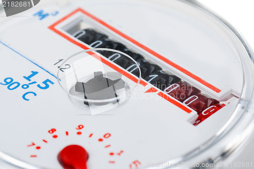 Image of macro shot of a water meter