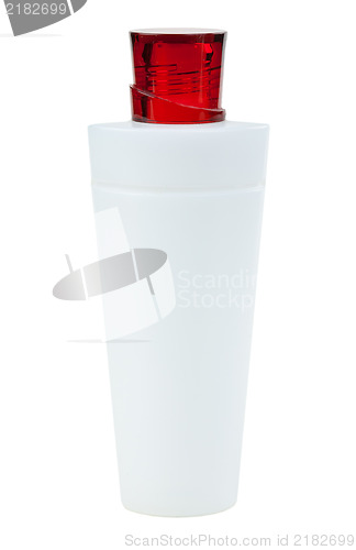 Image of Cosmetic bottle with red cap