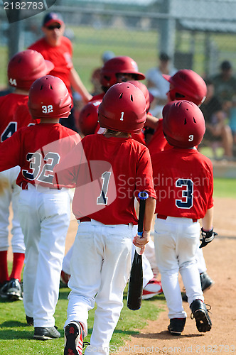 Image of Group of little league baseball players