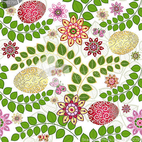 Image of Easter seamless floral pattern