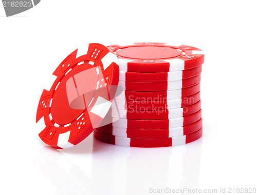 Image of Small Stack of Red Poker Chips