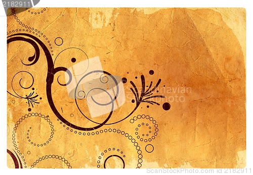 Image of Grunge abstract floral  background - collage