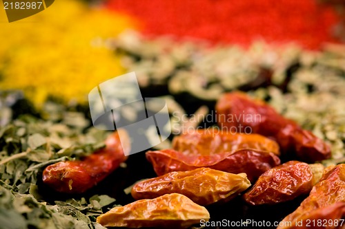 Image of Close up of various mixed spices