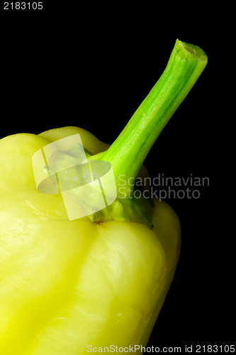 Image of Yellow sweet pepper isolated on black background