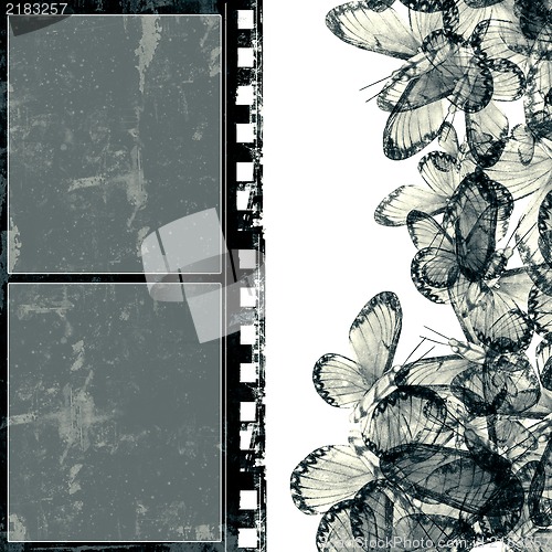 Image of Grunge film frame with space for text or image