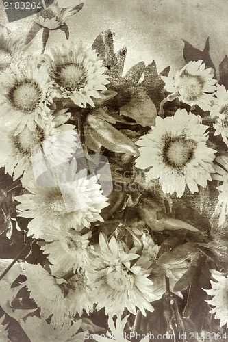 Image of Retro style flowers background