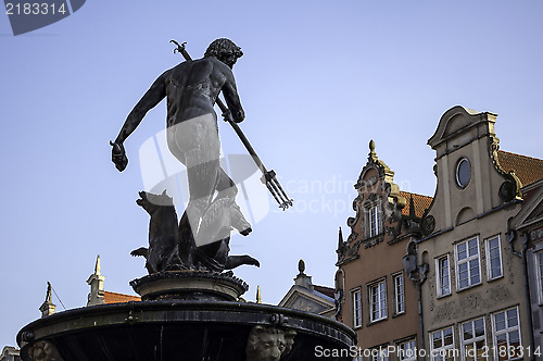 Image of God of sea. Neptune statue.