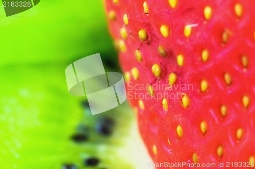 Image of Strawberry and kiwi background