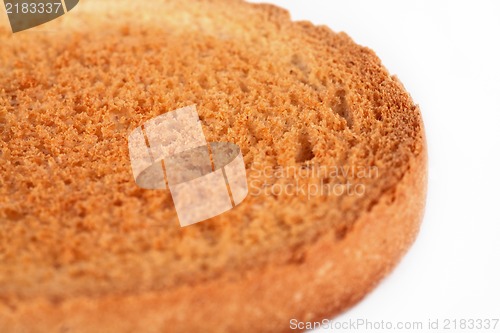 Image of Studio shot of a bread slice on white background