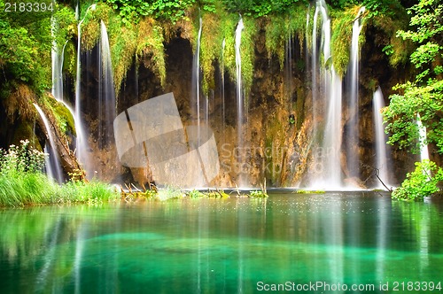 Image of Beautiful waterfalls at Plitvice Lakes National Park