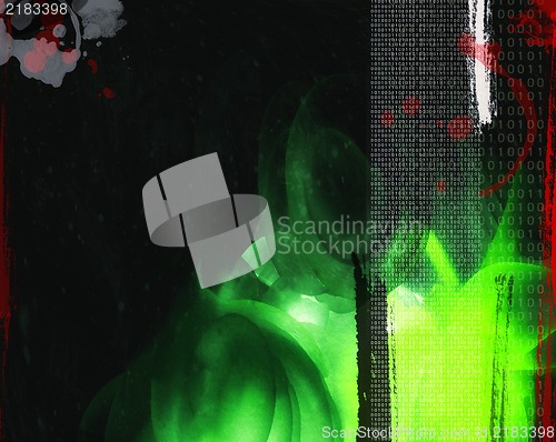 Image of Grunge art style  textured abstract digital background - collage