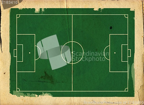 Image of Grunge style llustration of a football (soccer) pitch