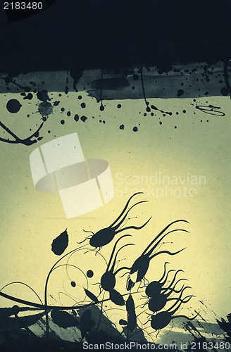 Image of High detailed grunge abstract floral  background - collage