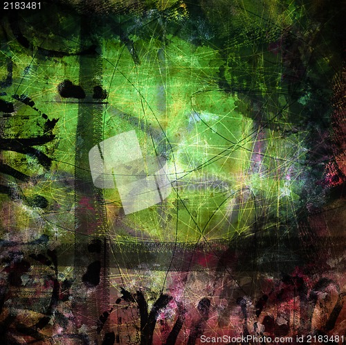 Image of Grunge art style colorful textured abstract digital background