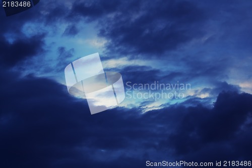 Image of Dark clouds on the sky , after the storm