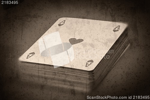 Image of Grunge textured retro style background - Deck of cards