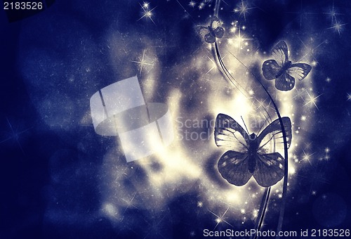 Image of High detailed grunge abstract floral  background - collage
