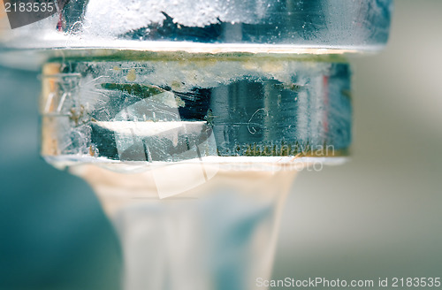 Image of Old water tap close up retro style artistic toned photo