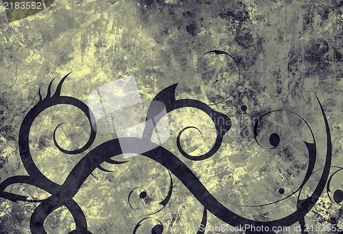 Image of High detailed grunge abstract floral  background - collage