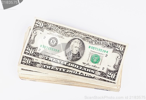 Image of Stack og Dollars bills studio isolated on white