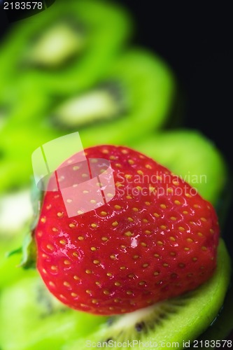 Image of Fresh fruits, kiwi and strawberries