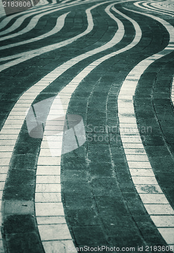 Image of Urban abstract background - wavy stone path