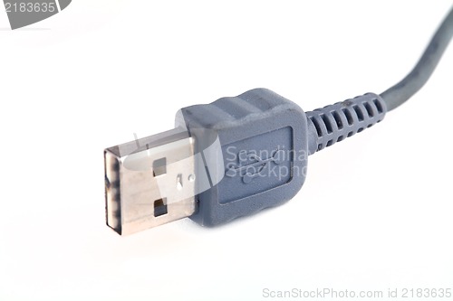 Image of Studio shoot of USB cable over white background