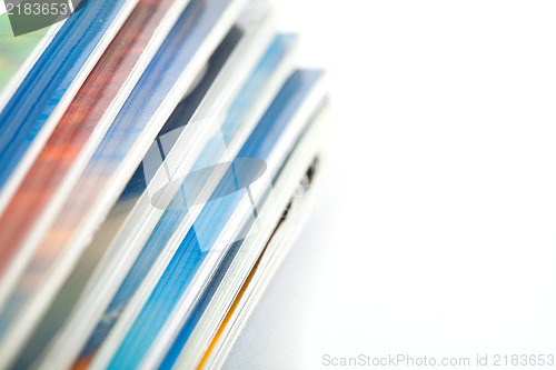 Image of Stack of magazines studio isolated on white