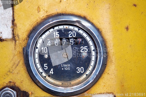 Image of Grunge dashboard of an old abandoned vehicle