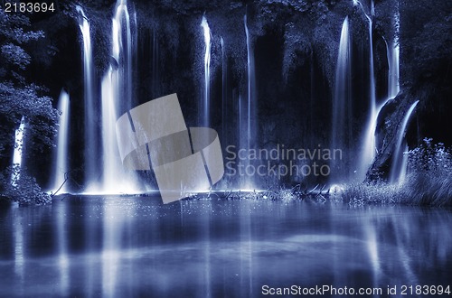 Image of Beautiful waterfalls , artistic toned photo