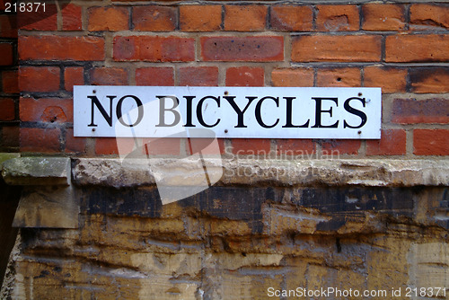 Image of no bicycles