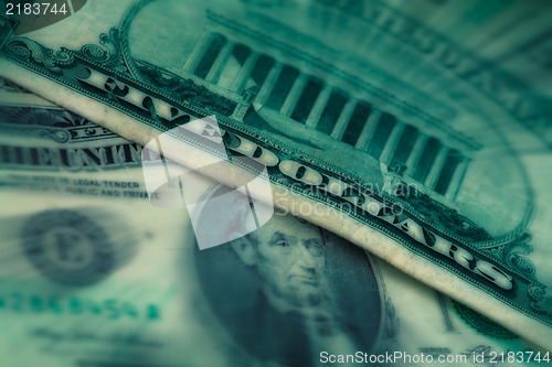 Image of US dollars background , artistic processed and toned photo