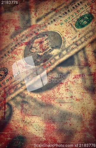 Image of US dollars background , artistic processed grunge textured style