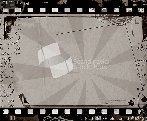 Image of Grunge film frame with space for text or image