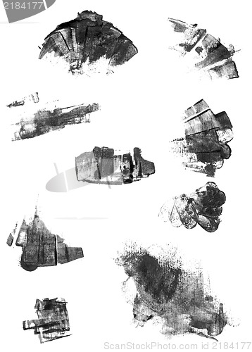 Image of Set of grunge  handpainted design elements