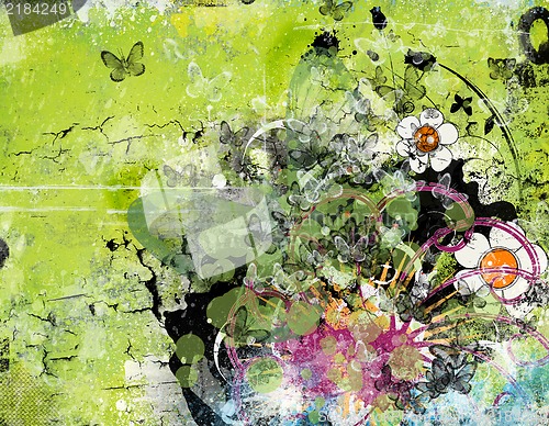 Image of Grunge Floral background