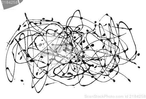 Image of Grunge textured  ink splatter isolated on white