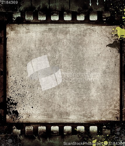 Image of Grunge film frame with space for text or image