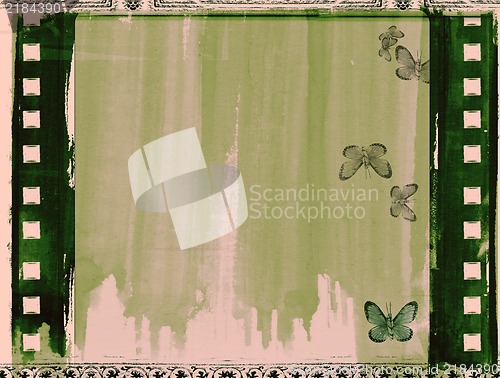 Image of Grunge film frame with space for text or image