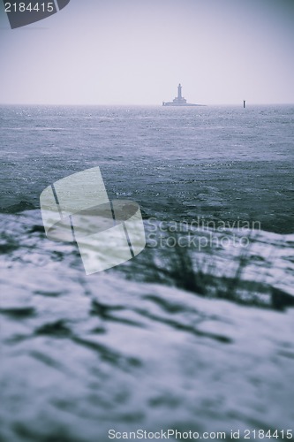 Image of Lighthouse artistic retro style toned photo