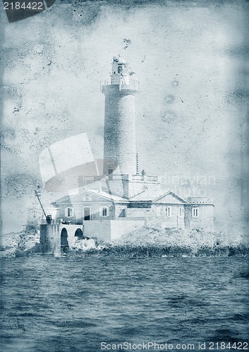 Image of Old Lighthouse - Retro style artistic toned and textured image