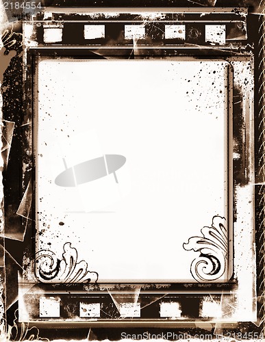 Image of Grunge film frame with space for text or image