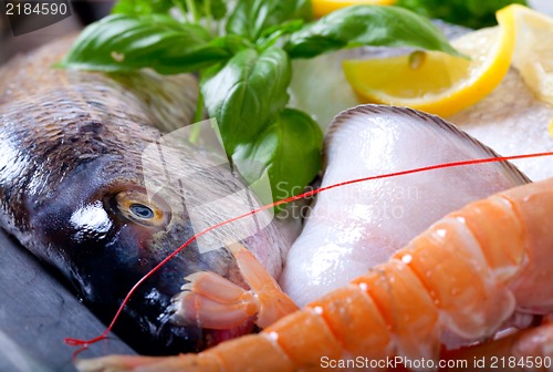 Image of Fresh seafood on ice